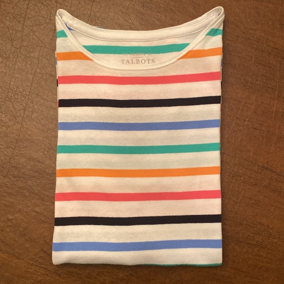 Talbots Tops - Talbots Colorful Striped Short Sleeve Tee, Sz. MP
